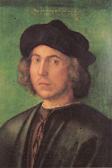 Albrecht Durer Portrat eines jungen Mannes vor grunem Hintergrund Germany oil painting art
